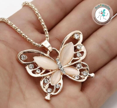 Halskette Schmetterling Retro Vintage Amulett Glücksbringer Geschenkidee Rarität - Bild 1 von 3