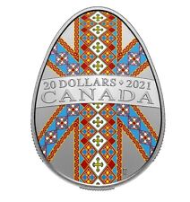 🇨🇦 Canada PYSANKA Silver Coloured Coin 20 Dollars Ukrainian Tradition UNC 2021