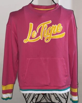 Sudadera Universitaria Vintage Le Tigre Logo Rosa Talla M Años 80 Estilo Retro - Usada en Excelente Condición Foto 1 de 4