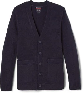 French Toast Boys School Uniform Anti-Pill V-Neck Cardigan Sweater Size 8 Navy - Picture 1 of 7