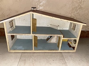 Vintage Lundby Sweden 1970s Doll House Red Roof blue 1:16 3/4 Scale 2 Story - Foto 1 di 8
