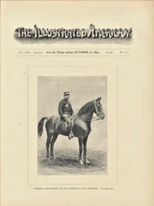 1891 George Boulanger French General Famous Horse Black Charger Engraving Cover - Picture 1 of 1