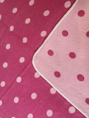 Manta Rosa Lunares Gruesa Algodón Franela Bebé Niña 26 X 29 Hecha en Austria Foto 1 de 4