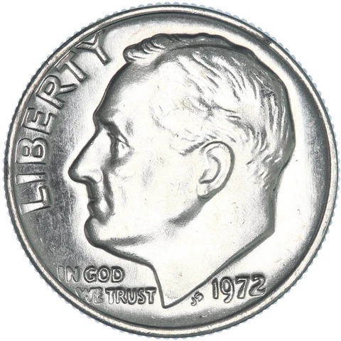 1972 (P) Roosevelt Dime Choice BU US Coin Cover