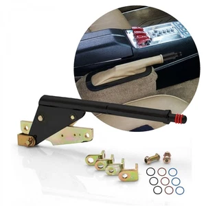 Black Universal Emergency Parking Brake Handle Assembly - Classic Floor Mount - Picture 1 of 11