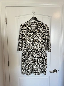 J McLaughlin Catalina Cloth Leopard Print Ruffle Collar Dress Size Xl - Picture 1 of 5