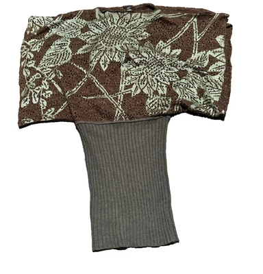 Vestido Falda Acanalada Top Floral Tono Tierra Prendas de Punto Custo Barcelona Vintage Y2K Foto 1 de 4