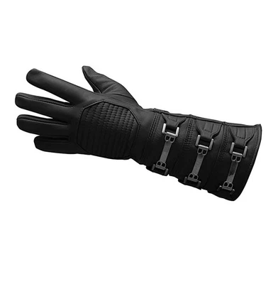 Real Sheepskin Leather Sky Gauntlet Long Arm Cuff Unlined Mens Costume Glove - Image 1 of 4