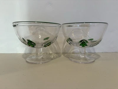 Encanto Incrustación Icono Árbol de Navidad Copa Postre Cuenco de Vidrio - NUEVO - JUEGO DE 2 Foto 1 de 4