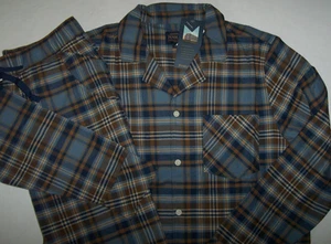 NWT Pendleton BLUE/NAVY/BROWN PLAID 100% SOFT Cotton FLANNEL Pajama Set Men's M - Picture 1 of 7