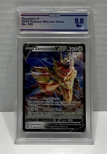 2022 POKEMON SWORD & SHIELD BRILLIANT STARS 105 ZAMAZENTA V CC&G 9 MINT - Picture 1 of 2