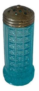 Eapg Central Glass CO’s Blue Diamond Salt Shaker Antique Vtg - Picture 1 of 9