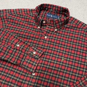 Ralph Lauren Hemd Herren Large rot Tartan kariert Preppy Langarm Pony angeraut - Bild 1 von 7