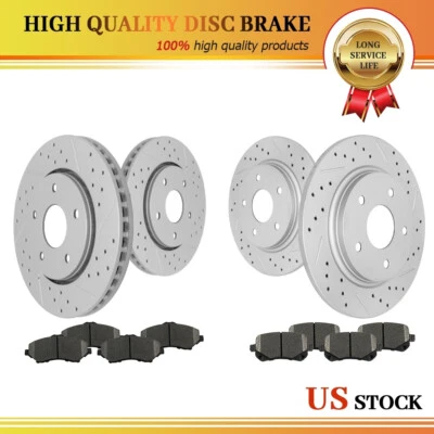Front & Rear Rotors + Ceramic Pads for Dodge Grand Caravan Journey VW Routan - Image 1 of 4
