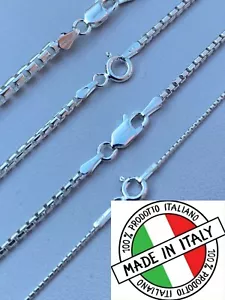 Real Solid 925 Sterling Silver Rounded Box Chain 1-3mm Necklace Men Ladies Snake - Picture 1 of 12