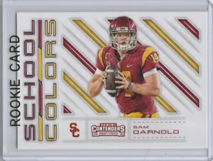 Tarjeta de novato Sam Darnold School Colors 2018 selecciones del draft USC Trojans RC JETS - Imagen 1 de 2