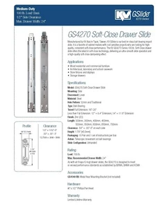 Soft Close Drawe Slide 20" Side Mount GS4270-10 Pair (1 box) - Picture 1 of 2