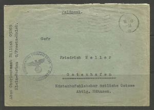 **OSBURGH - GERMANY. 1941. WW2. FELDPOST COVER. FPO 05269 & MUTE CANCEL. PREETZ. - Picture 1 of 2