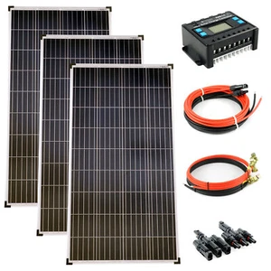 Solar Set 12V 3x140 Watt POLY Solarpanel Solaranlage Garten Camping 30A 0% MwSt - Bild 1 von 8