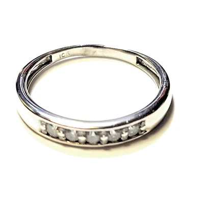 10K White Gold .25cttw Diamond Band Ring 2.1 Grams Size 8 Channel Set - Image 1 of 4