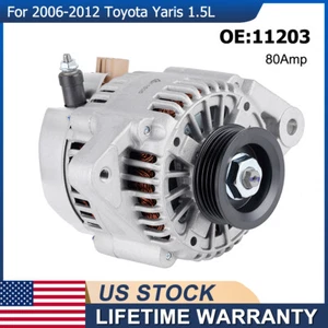 Alternator 11203 11505 For 2006 2007 2008-2015 Toyota Yaris L4 1.5L 80Amp - Picture 1 of 9