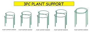 3pc Half Round Garden Plant Support Steel Bow Type Flower Support Garden  - Picture 1 of 36