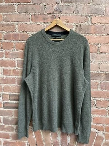 Rag & Bone Men’s Waffleknit Sweater, Sz Large, Army Olive 100% Cashmere - Picture 1 of 8