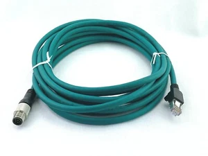 COGNEX CCB-84901-1003-05 5m (15ft) Green PVC Patch Cable 8p M12 Connector RJ45 - Picture 1 of 4
