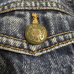 Kinder Größe 5 Vintage Oshkosh B'gosh Messing Kleeblatt Knöpfe Jeansjacke 100 % Baumwolle - Bild 1 von 5