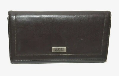 Esprit Worldwide Dark Brown Faux  Leather 11 Card Slots Organizer Clutch Wallet - Image 1 of 4