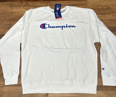 Sudadera Champion Para Hombre Clásica Script Logo Auténtico Color Blanco Talla XL Foto 1 de 4