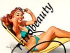 P042 A4 Size Amazing Redhead Sexy Girl Sunbathe Bikini Pin Up - 1950 wall art