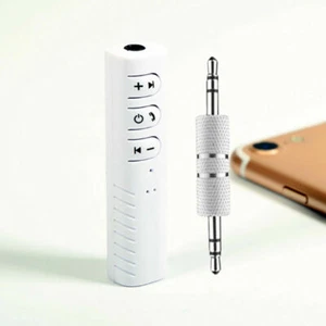 Wireless Bluetooth Receiver 3.5mm AUX Audio Stereo Hands Free Car Adapter White  - Picture 1 of 4