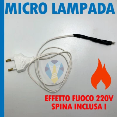 LUCE TREMOLANTE FUOCO 220V CON SPINA PER PRESEPI PRESEPE DIORAMA PASTORI FORNO - Immagine 1 di 3