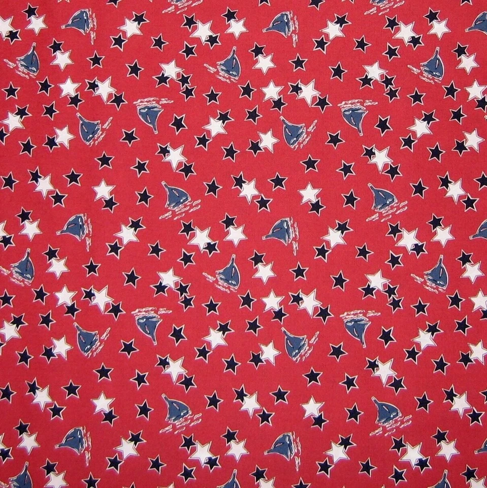 Springs Creative Susan Winget Patriotic Sailboats Red 100% Cotton Sold by Yard - Image 1 of 1