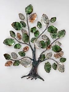 Wanddeko, Wandbild BLÄTTERBAUM 60x70cm grün braun aus Metall Formano - Bild 1 von 1
