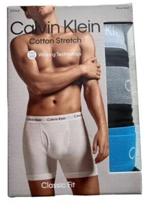 NEW✨Calvin Klein 3-Pack Black Cotton Stretch Boxer Brief Classic CK Underwear - Picture 1 of 3
