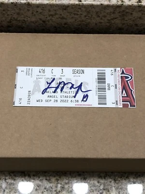 Logan O’Hoppe Signed Autographed LA Angels MLB Debut Ticket Stub 9-8-22 Anaheim - Image 1 of 2