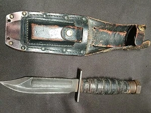 Vintage Fixed Blade Ontario Combat Survival Knife Bowie - Picture 1 of 6