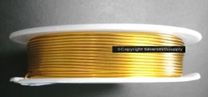 Bright Gold plated copper 22ga wire wrapped jewelry bead wire 19.68' PW025 - Picture 1 of 3