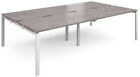 Adapt sliding top double back to back desks 2800mm x 1600mm - white frame, grey 