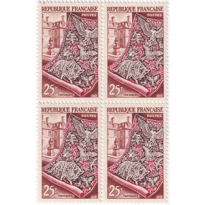 France 1954 - Art 25Fr Block of 4 - Mint/NH - Image 1 of 2