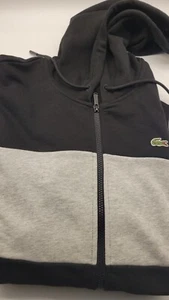 Nuevo con etiquetas Para hombres Lacoste Durable Elegance Cremallera Completa Sudadera Lanza Negra/Gris 0029 - Imagen 1 de 2