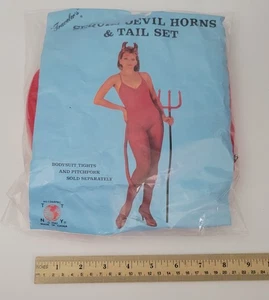 Devil Costume Accessories Horns Tail Vintage Halloween - Picture 1 of 2