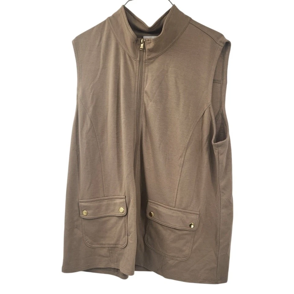 Chaleco Kim Rogers Bronceado Cremallera Completa Mujer Talla Extra Grande XL Foto 1 de 4