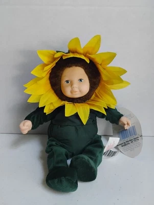 Muñeca bebé Anne Geddes 11” ojos azules vestida con flores al sol Foto 1 de 4