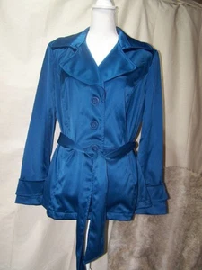 Lane Bryant Coat Trench Jacket Shimmer Blue Size 18 - Picture 1 of 9
