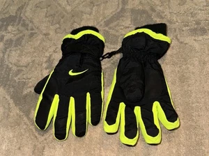 Nike Youth Big Boys Winter Gloves Black Lined 9.5” Length - Picture 1 of 3