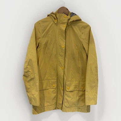 Barbour Yellow Fourwinds Lightweight Hooded Rain Jacket Coat Size UK 8 - Dirty - Image 1 of 4