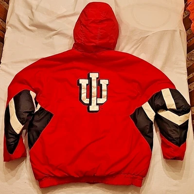 Vintage Indiana Hoosiers Starter Puffer Jacket Men’s XXL Full Zip Hooded - Image 1 of 4